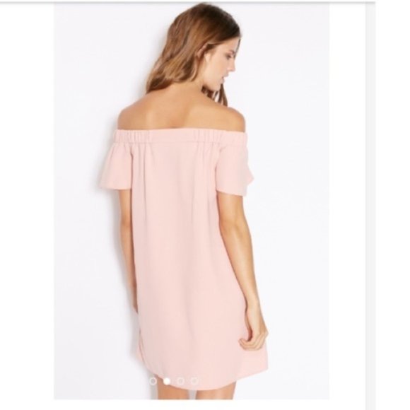 Topshop Dusty Pink Off Shoulder Flutter Summer Dress 2 - Picture 2 of 15
